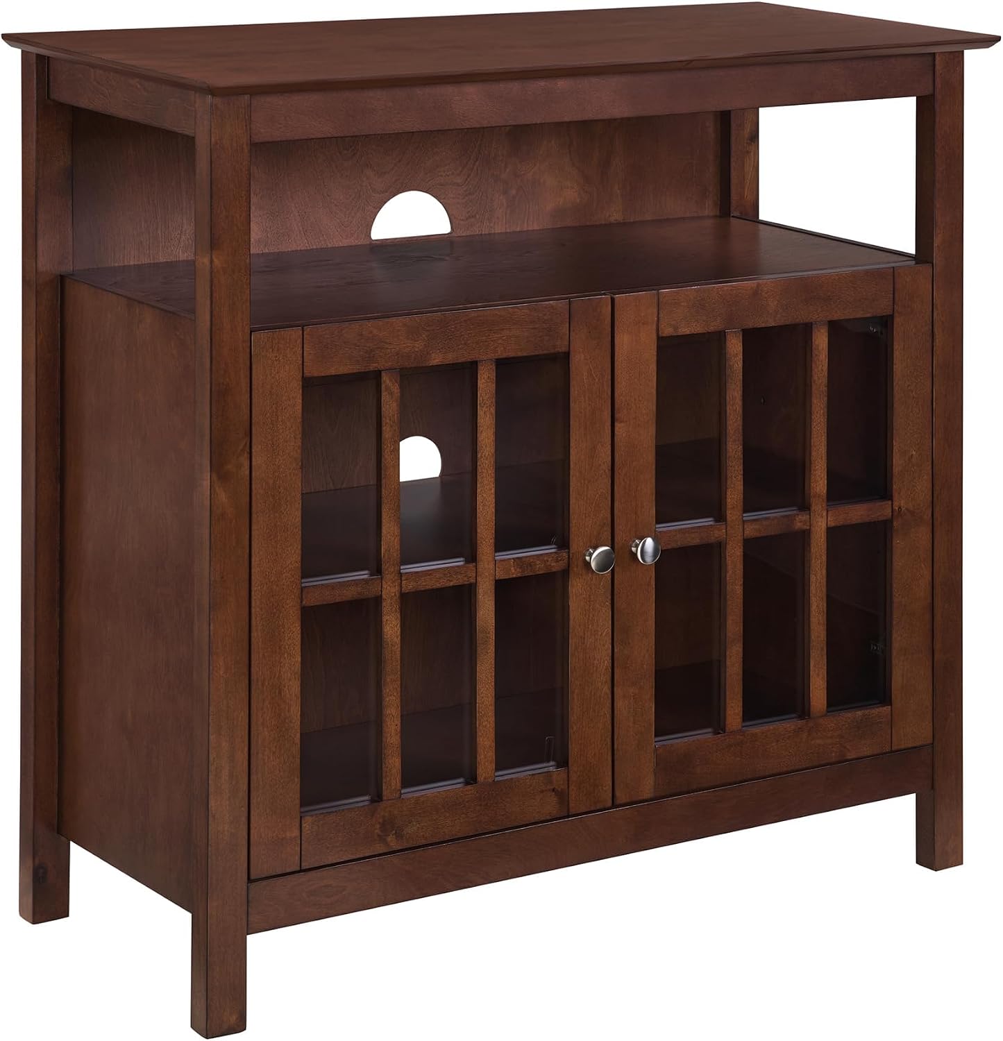 Convenience Concepts Big Sur Highboy TV Stand 36' - Modern Entertainment Center For TVs up to 40', Storage Cabinet for Dining, Living Room, & Entryway, Console Hall Table with Shelves, Espresso