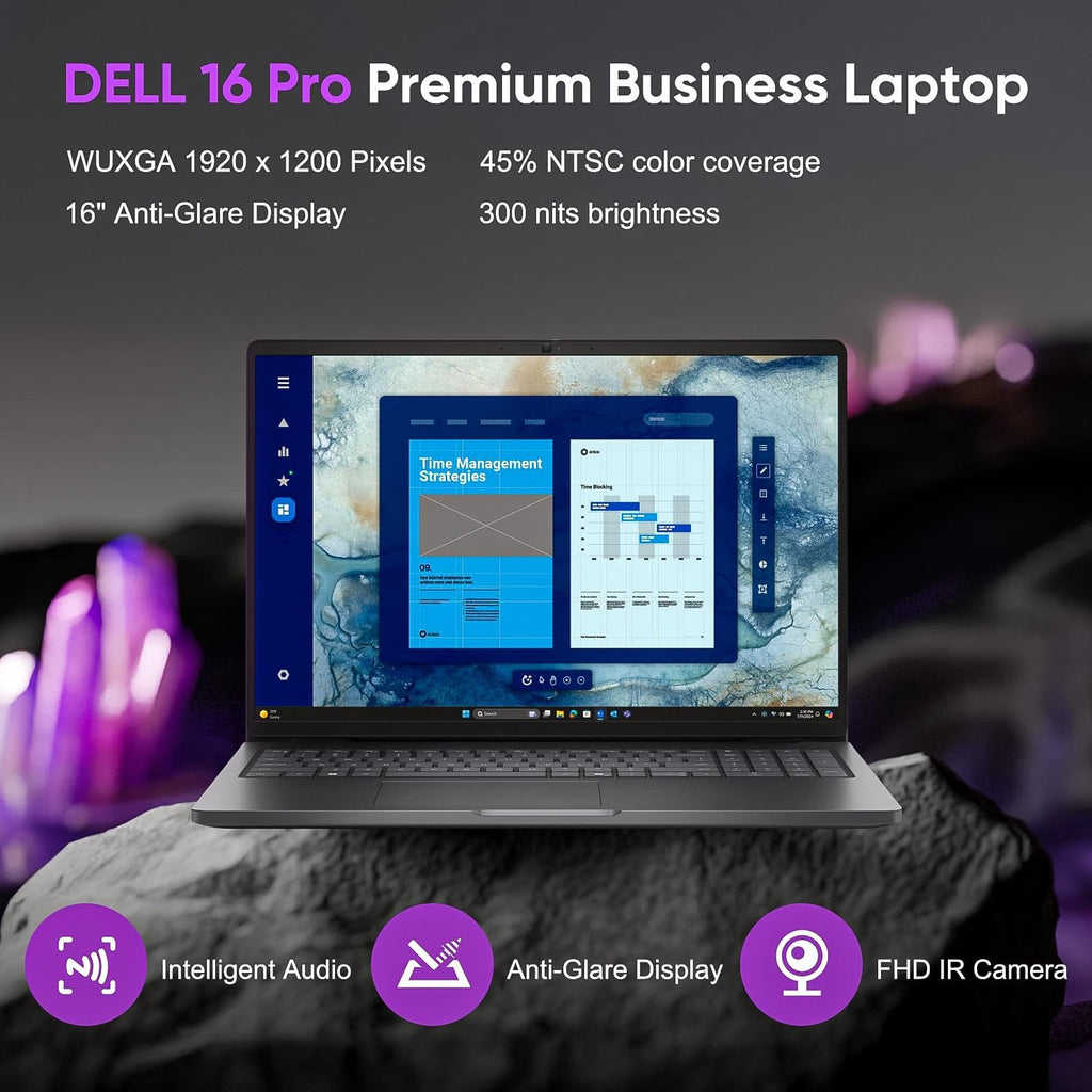 Dell 2025 Pro 16 WUXGA Business Laptop, 16' 1920 x 1200p Anti-Glare Display, Intel 10-Core 5 120U (Up to 5.0 GHz, Beat Latitude), 16GB DDR5 RAM, 1TB SSD,WiFi 6E, Bluetooth 5.3, Windows 11 Pro