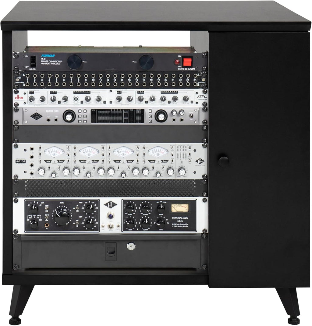 Gator Frameworks Elite Furniture Series Sidecar Cabinet with with Configurable Rack Space & Shelving, Black Finish (GFW-ELITESIDECAR-BLK)