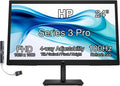HP Series 3 Pro 24' FHD IPS Monitor w/ 5ms Response Time, Anti Glare, Flicker Free, Tilt, Swivel, Pivot, VGA, VESA Mount (100mm), Displayport, HDMI & DKZ USB Port Expander, Black Color