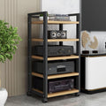 Large Capacity Vintage Stereo Console, Adjustable Outdoor 5-Tiers Audio Video Equipment Rack, Mobile Multi-Layer Commercial AV Media Stand/Bookshelf (Size : Style B)