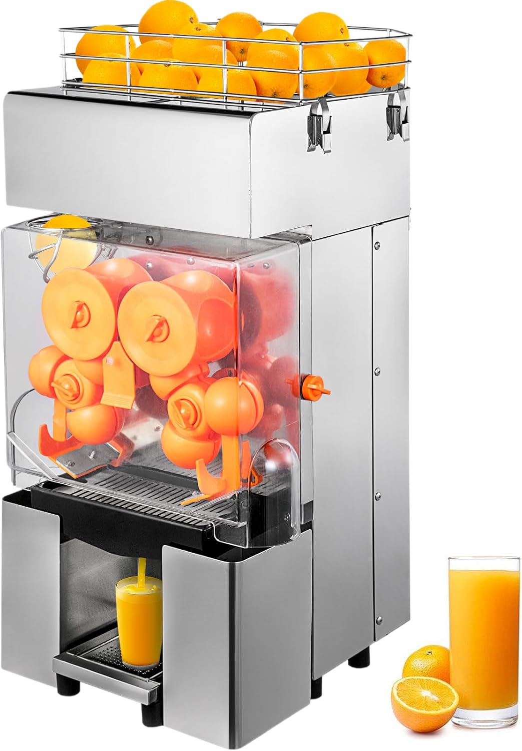 Commercial Juicer Machine, Oranges Juice Machine with Pull-Out Filter Box Commercial Orange Juicer 22-30 Oranges Per Minute, 110V Juice Extractor, 120W Orange Squeezer (E4)
