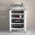 Audio Rack Stereo Cabinet,AV Media Stand,Stereo Racks and Stands,Dvd Stand Storage Tower,Corner Shelf TV Stand,Audio-video Shelving,Entertainment Stand,for Home Theater(White,62x57x100cm)