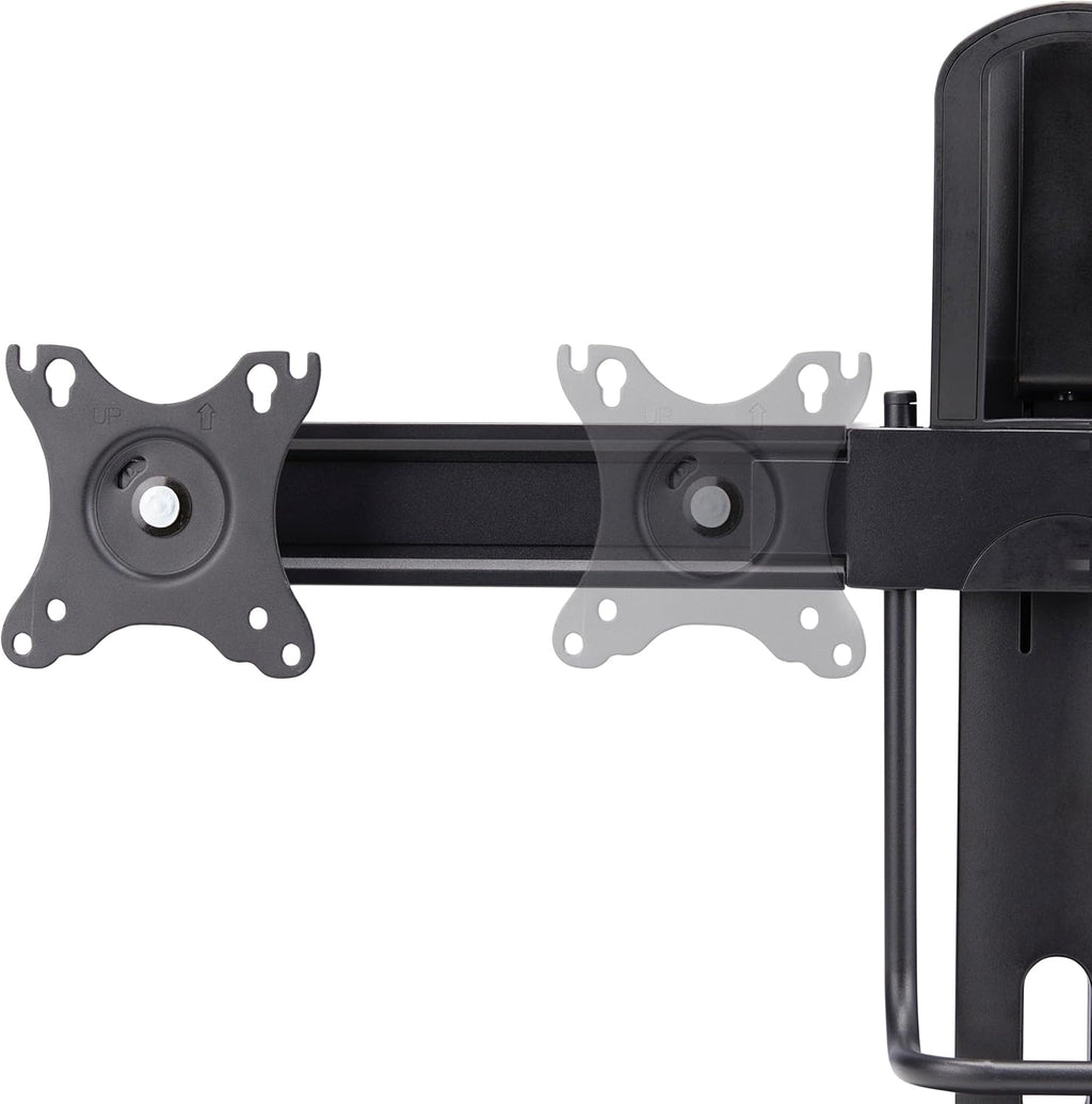 StarTech.com Crossbar Dual Monitor Desk Stand for 27inch Screens, Max Cap 26.4lb, VESA Mount 75x75/100x100, Height Adjustable