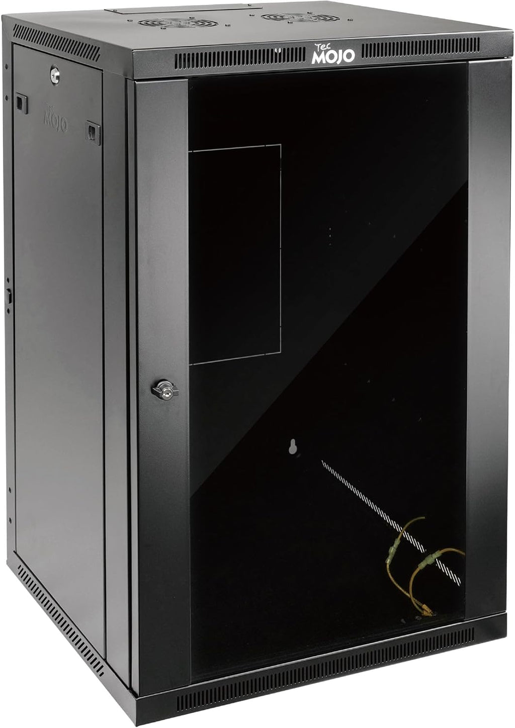 Tecmojo 18U Wall Mount Rack,18U Rack 23.6 Inch Depth,Hold Up to 176 Lbs,Enclosed Wall Mount Rack Kit for 19 Inch Network,Server and AV Gear,Glass Door(Elite Collection)