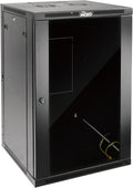 Tecmojo 18U Wall Mount Rack,18U Rack 23.6 Inch Depth,Hold Up to 176 Lbs,Enclosed Wall Mount Rack Kit for 19 Inch Network,Server and AV Gear,Glass Door(Elite Collection)