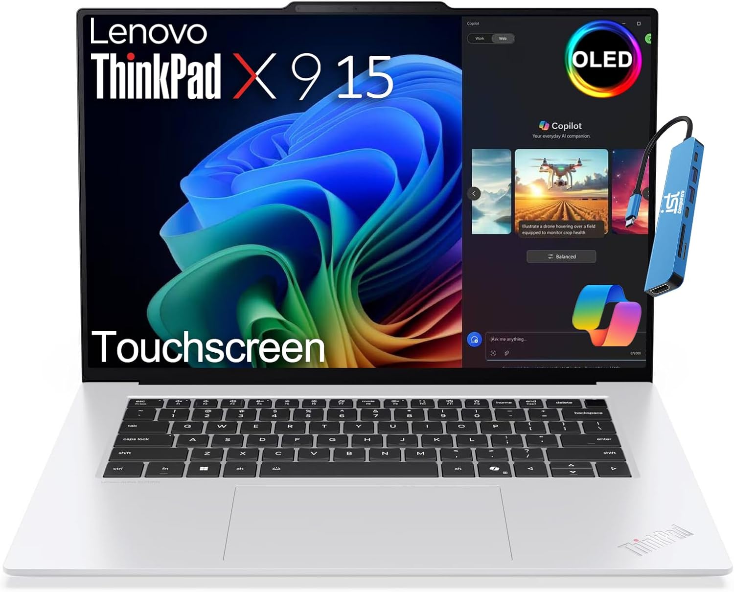 Lenovo ThinkPad X9 15 Aura Edition Business AI Laptop (15.3' 2.8K OLED Touchscreen, Intel Core Ultra 7 258V, 32GB DDR5, 1TB SSD) Copilot+ PC, Ultrathin, Backlit, Win 11 Pro, White (Next Gen X1 carbon)