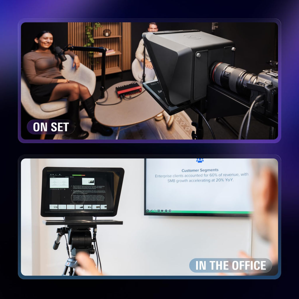 Elgato Prompter XL - Full-Sized Teleprompter with Removable Display, Video Conferencing Monitor, for DSLR Mirrorless & Studio Cameras, Single-Cable Setup - USB-C 3.2 for PC & Mac