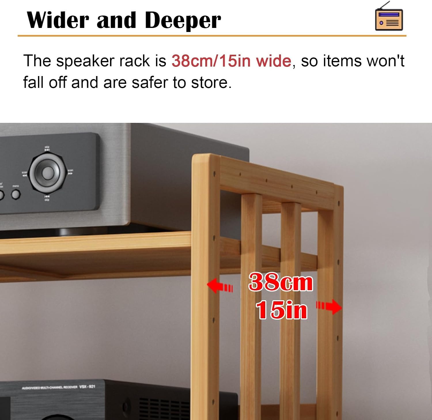 Audio Rack Cabinet for Home Theater/Meeting Room/Store, Corner Record Player Table/TV Stand for DVD & Books & Projectors, Audio Video Equipment Rack(80cm/31.5in)