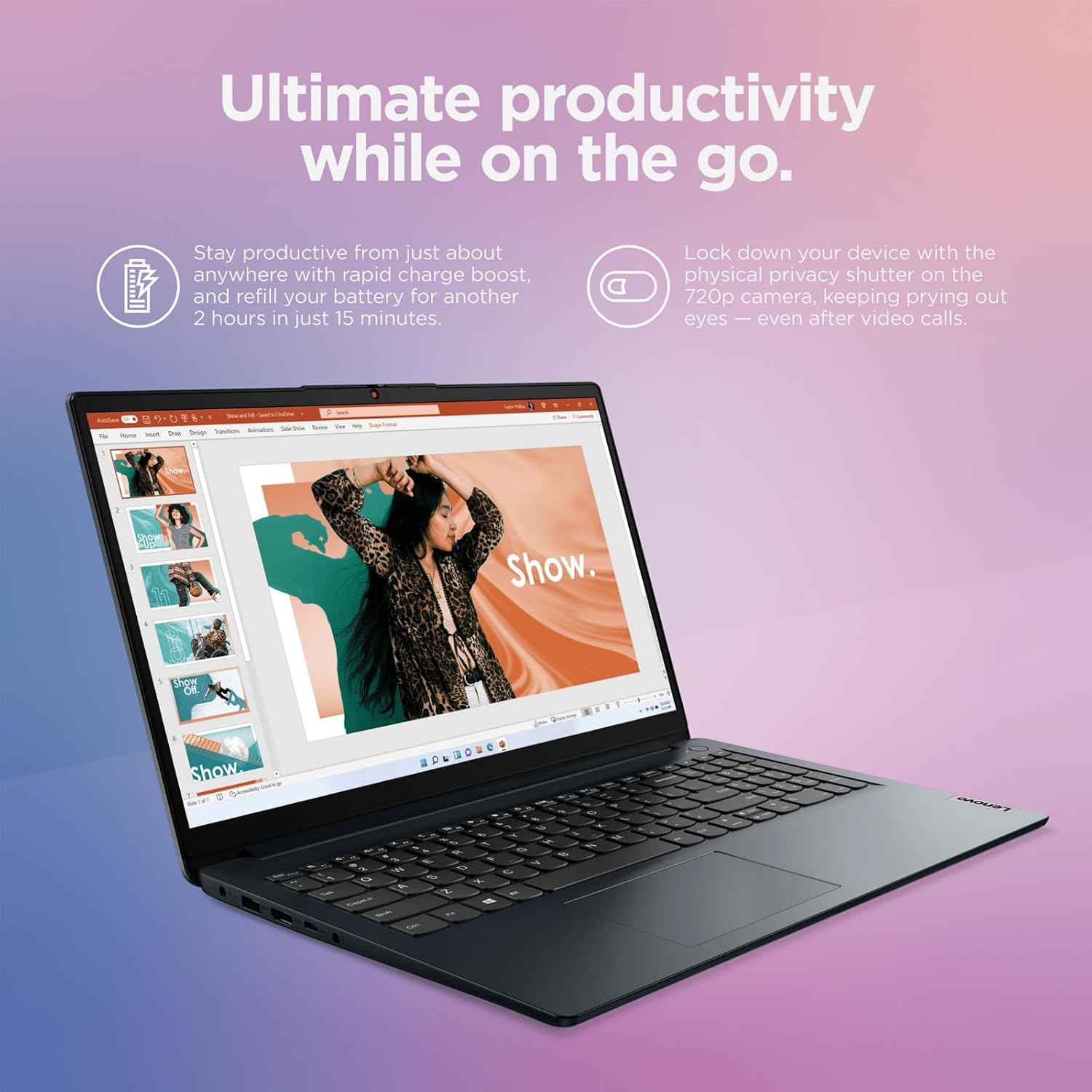 Lenovo IdeaPad 81UT - 15.6' FHD Laptop - AMD Ryzen 3 7320U - 8GB LPDDR5 Memory - 256GB SSD - HDMI - Wi-Fi 6 - Abyss Blue - Windows 11 - TWE Mousepad