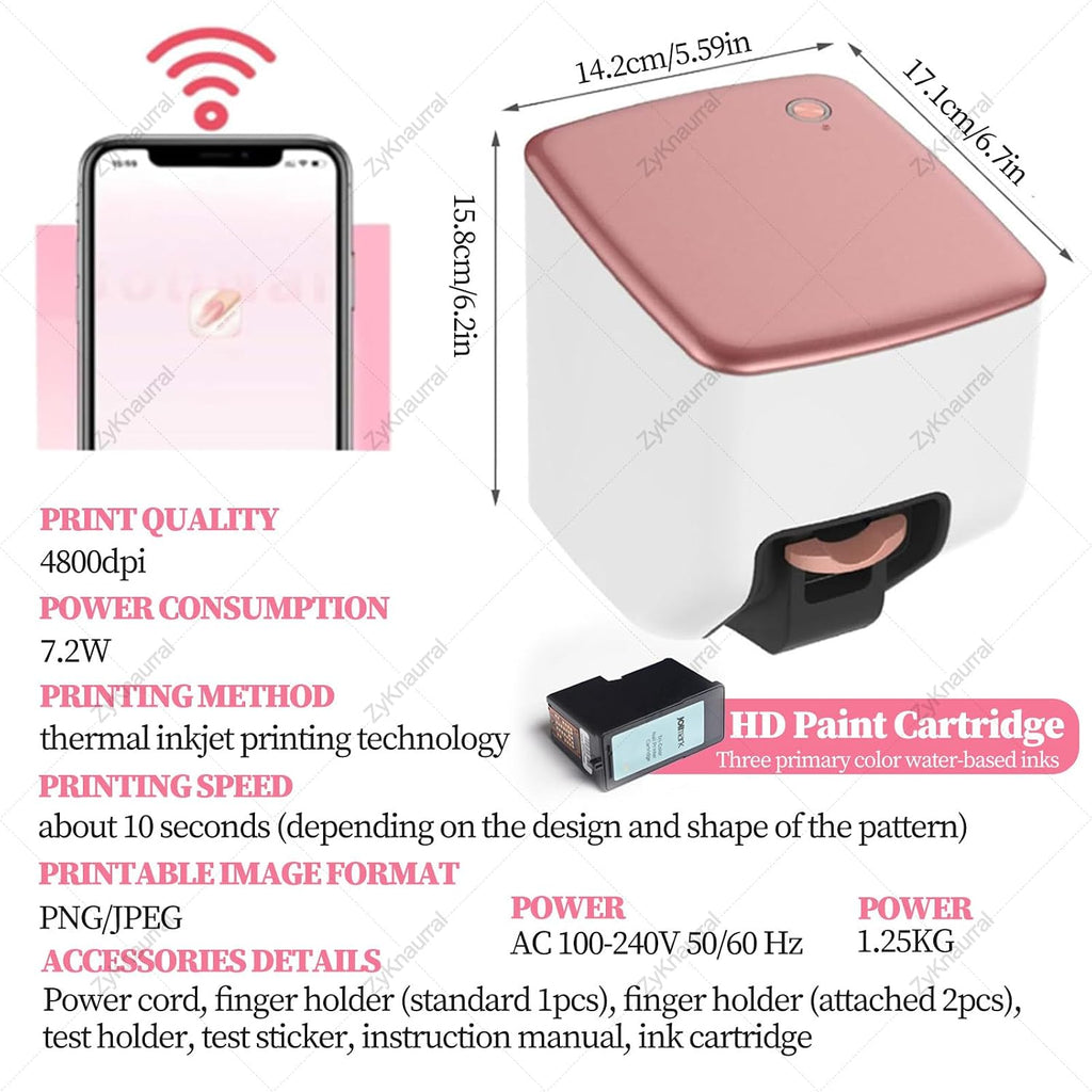 3D Nail Printer Robot Nail Painting Machine Smart Nail Printer - Digital Intelligent Nail Art Printer for Kids/Nail Salon/Manicure/Nail Lovers