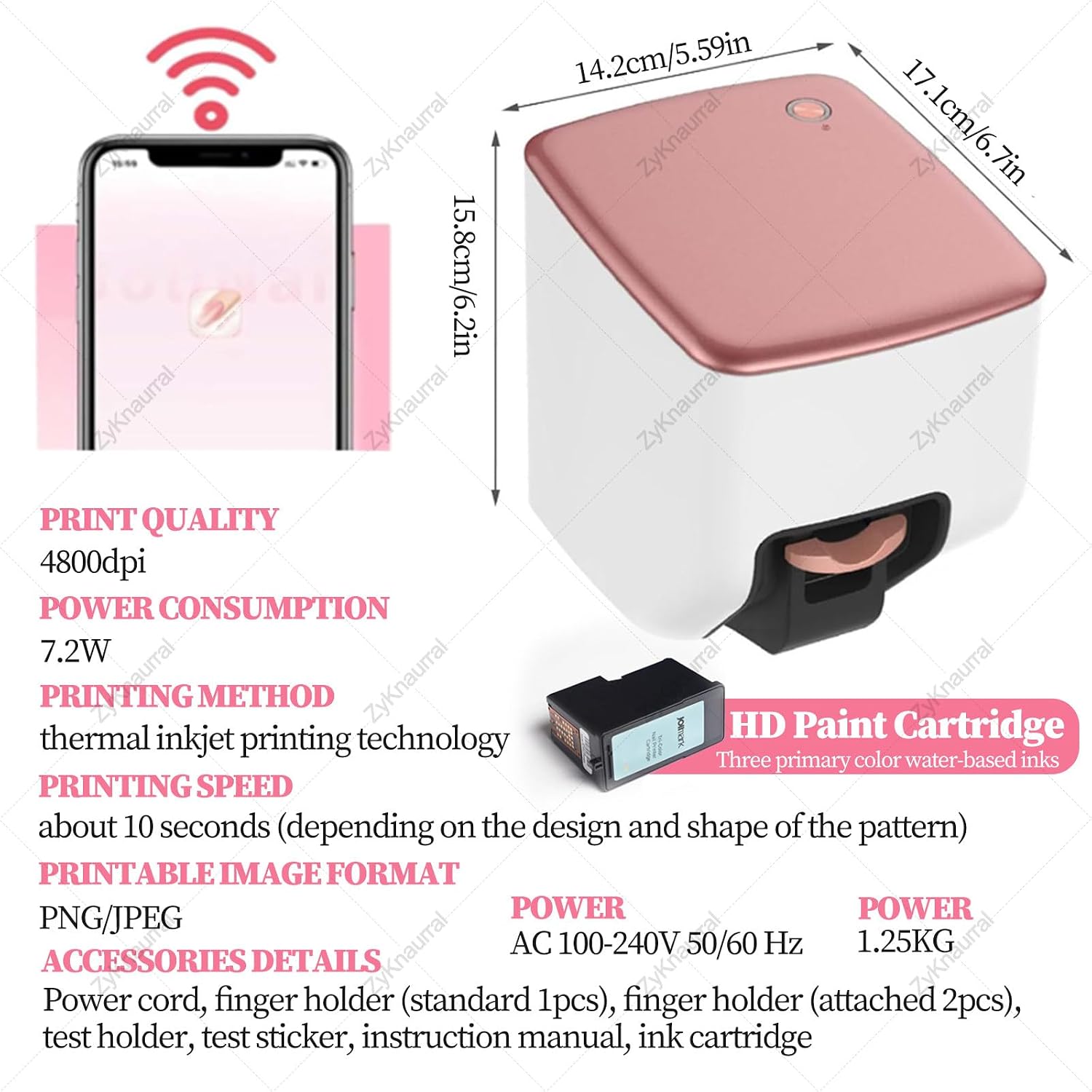 3D Nail Printer Robot Nail Painting Machine Smart Nail Printer - Digital Intelligent Nail Art Printer for Kids/Nail Salon/Manicure/Nail Lovers