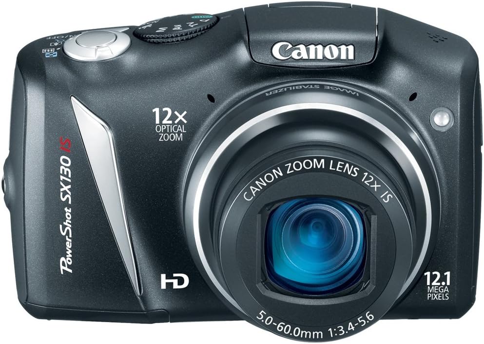 Canon PowerShot SX130IS 12.1 MP Digital Camera with 12x Wide Angle Optical Image Stabilized Zoom with 3.0-Inch LCD (OLD MODEL), Black (Renewed)