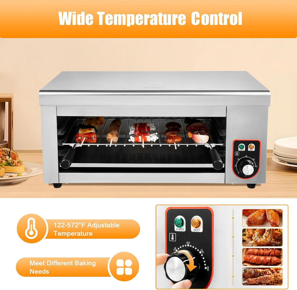 Electric Cheese Melter Cheesemelter Grill Air Fryer Toaster Oven Countertop Convection Oven Electric Indoor Grill 120-570°F Commercial Cheese Melter Raclette Grill Cheesemelter Broiler