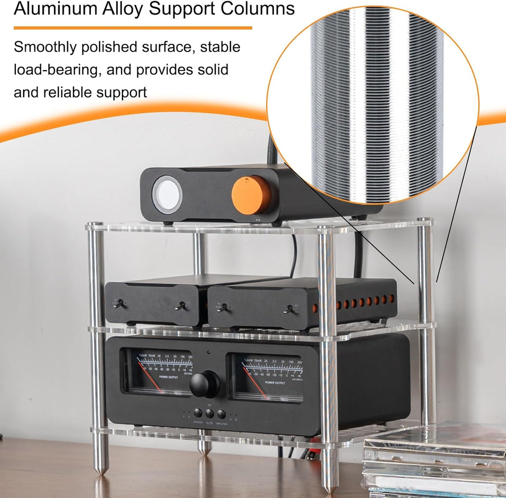 3-Tier AV Media Stand Corner Shelf Multifunctional Entertainment Center, AV Equipment Cabinet Display Stand, Audio Storage Rack for Living Gaming Room