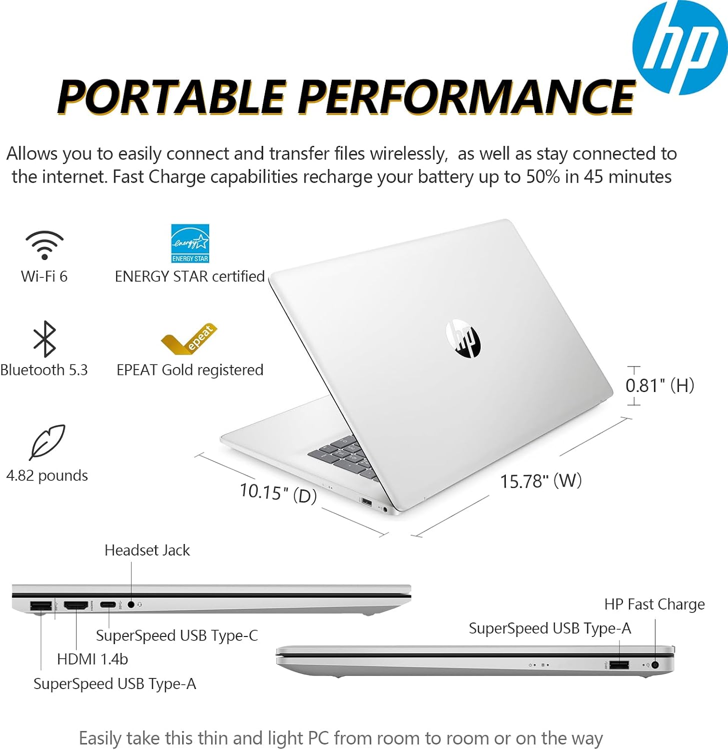HP 17.3' Touchscreen Laptop PC Computer, 17 Inch HD+ Touch Screen Business Laptop Notebook, Windows 11 Pro, AMD Ryzen 5, 64GB RAM 2TB SSD, 10-Key Number Pad