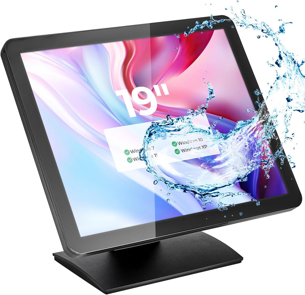 MUNBYN 19-inch POS-Touchscreen-Monitor, LED Backlit Multi-Touch-Screen-Monitor, HDMI/VGA Capacitive Display, True Flat Seamless Design for Retail, Restaurant, Bar, Gym, 2Y Protection