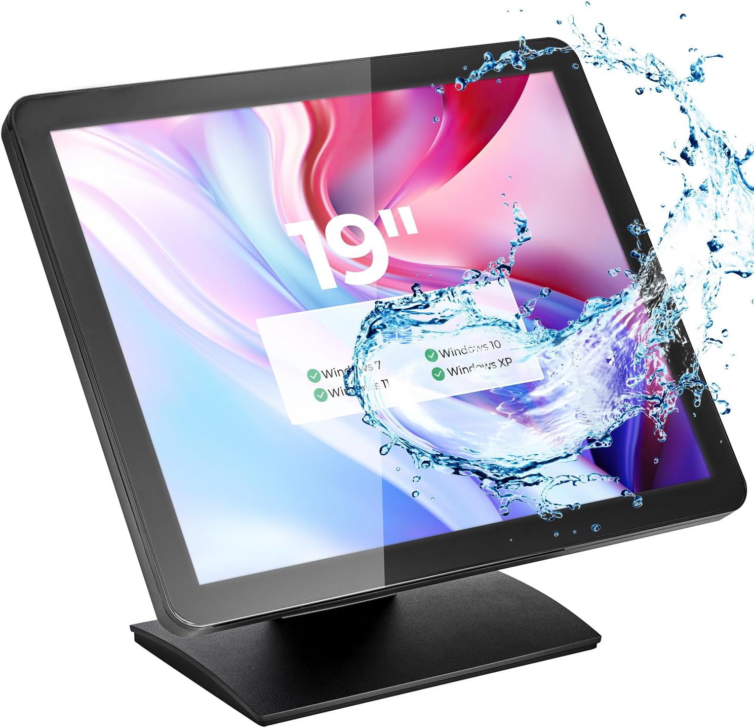 MUNBYN 19-inch POS-Touchscreen-Monitor, LED Backlit Multi-Touch-Screen-Monitor, HDMI/VGA Capacitive Display, True Flat Seamless Design for Retail, Restaurant, Bar, Gym, 2Y Protection