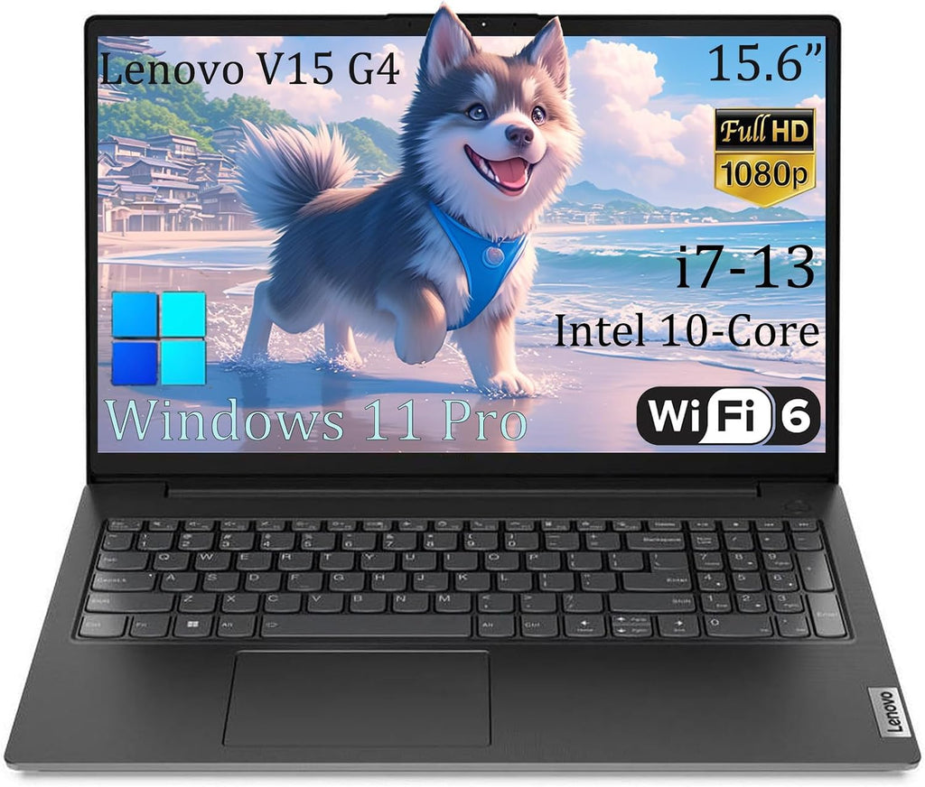 Lenovo V15 G4 15.6' Business Laptop, FHD Anti-Glare Display, Intel 10-Core i7-13620H (Beat Ultra 7 255U),16GB RAM, 512GB SSD, WiFi 6, Bluetooth 5.2, Windows 11 Pro, with 5ave 6-in-1 Accessory Kit