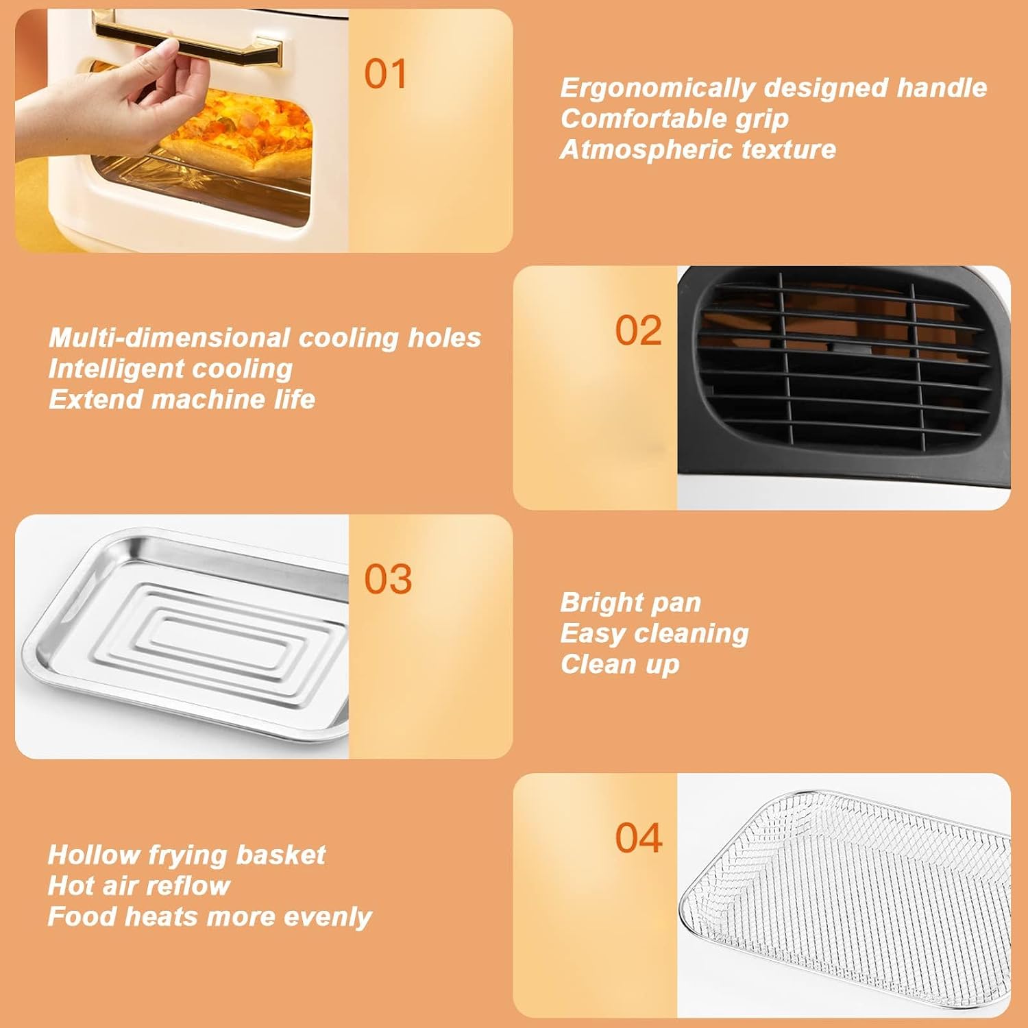 15L Digital Air Fryer Oven With Rapid Air Circulation Oil Free LED Screen Nonstick Basket 60-Minute Timer&Temperature 1400W Black (Color : Black)