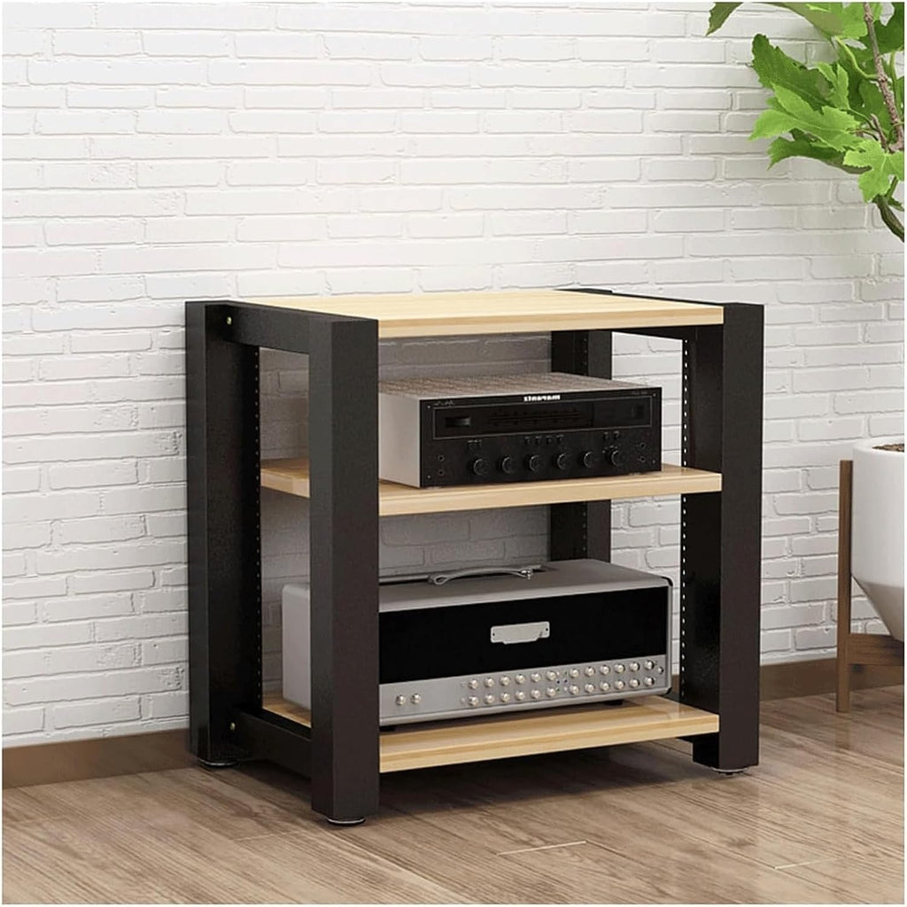 Audio Rack 2/3/4/5 Tier Stereo Rack Audio Equipment Rack Audio Open Rack Cabinet HiFi Rack Adjustable Audio-Video Shelving Durable(Natural,3 Tier)