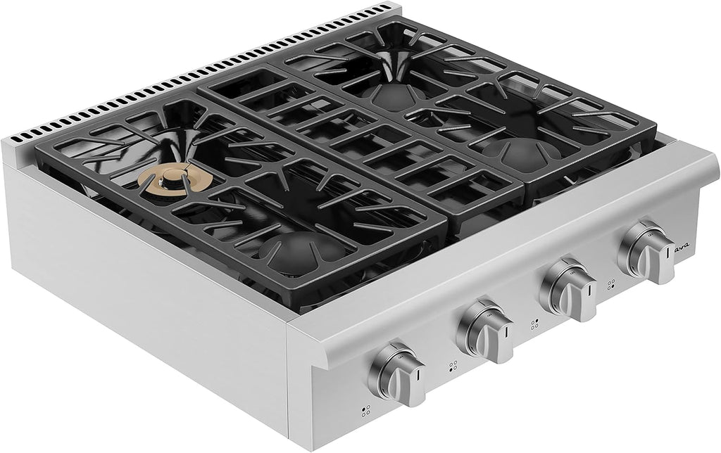 Empava 30 in. Slide-in Natural Gas Rangetop with 4 Burners in Stainless Steel