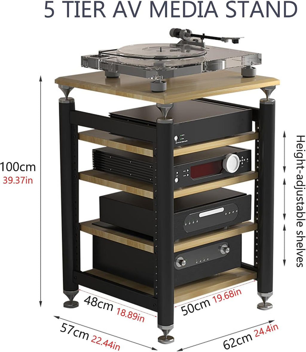 Audio Rack Stereo Cabinet,AV Media Stand,Stereo Racks and Stands,Dvd Stand Storage Tower,Corner Shelf TV Stand,Audio-video Shelving,Entertainment Stand,for Home Theater(White,62x57x100cm)