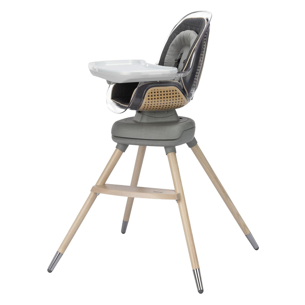 Maxi-Cosi Kiskadee 360 Rotating High Chair, 7 Modes, Infant to 5 Years up to 50 lbs, ClipQuik Magnetic Clip, 3-Position Tray, Washable Pad, Infant Recline, Booster Seat, Child Stool, Onyx Heritage