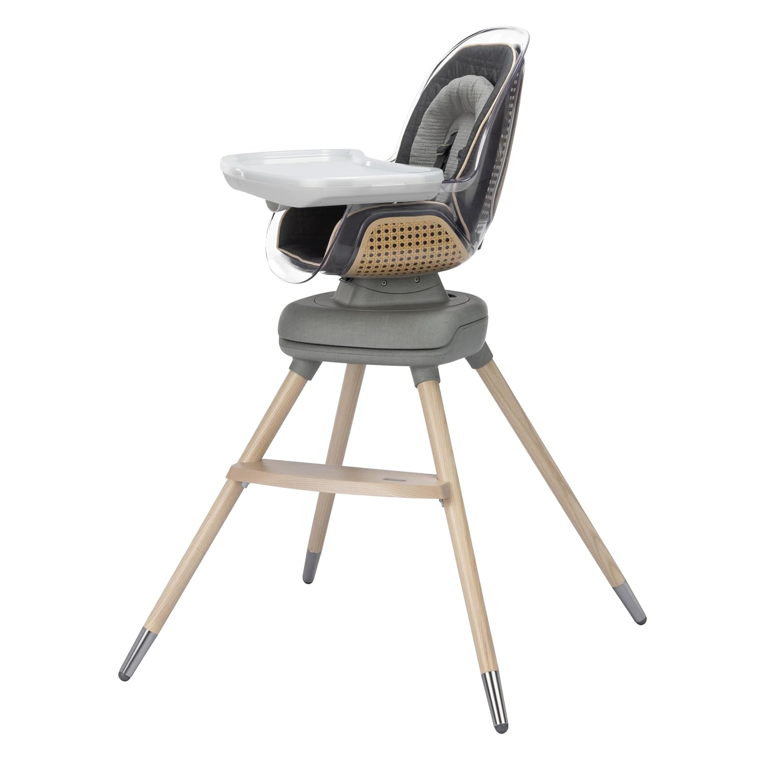 Maxi-Cosi Kiskadee 360 Rotating High Chair, 7 Modes, Infant to 5 Years up to 50 lbs, ClipQuik Magnetic Clip, 3-Position Tray, Washable Pad, Infant Recline, Booster Seat, Child Stool, Onyx Heritage