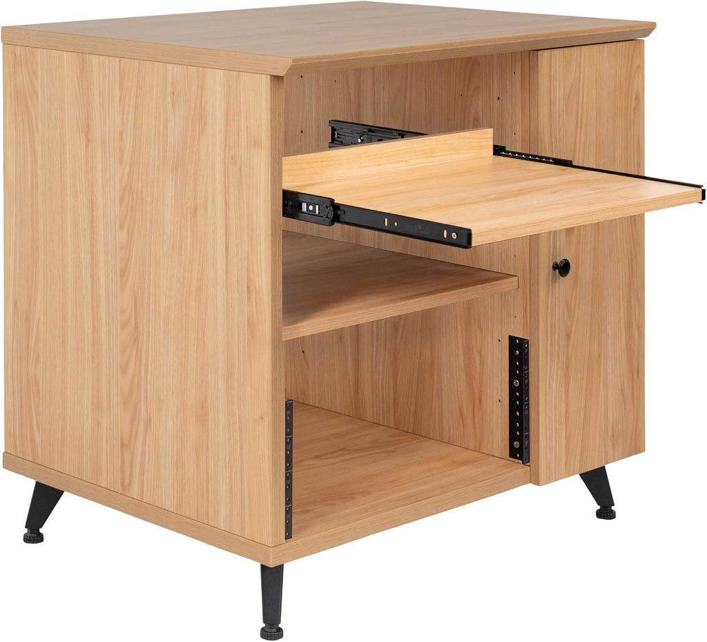 Gator Frameworks Elite Furniture Series Sidecar Cabinet with with Configurable Rack Space & Shelving Natural Maple Finish, (GFW-ELITESIDECAR-MPL)