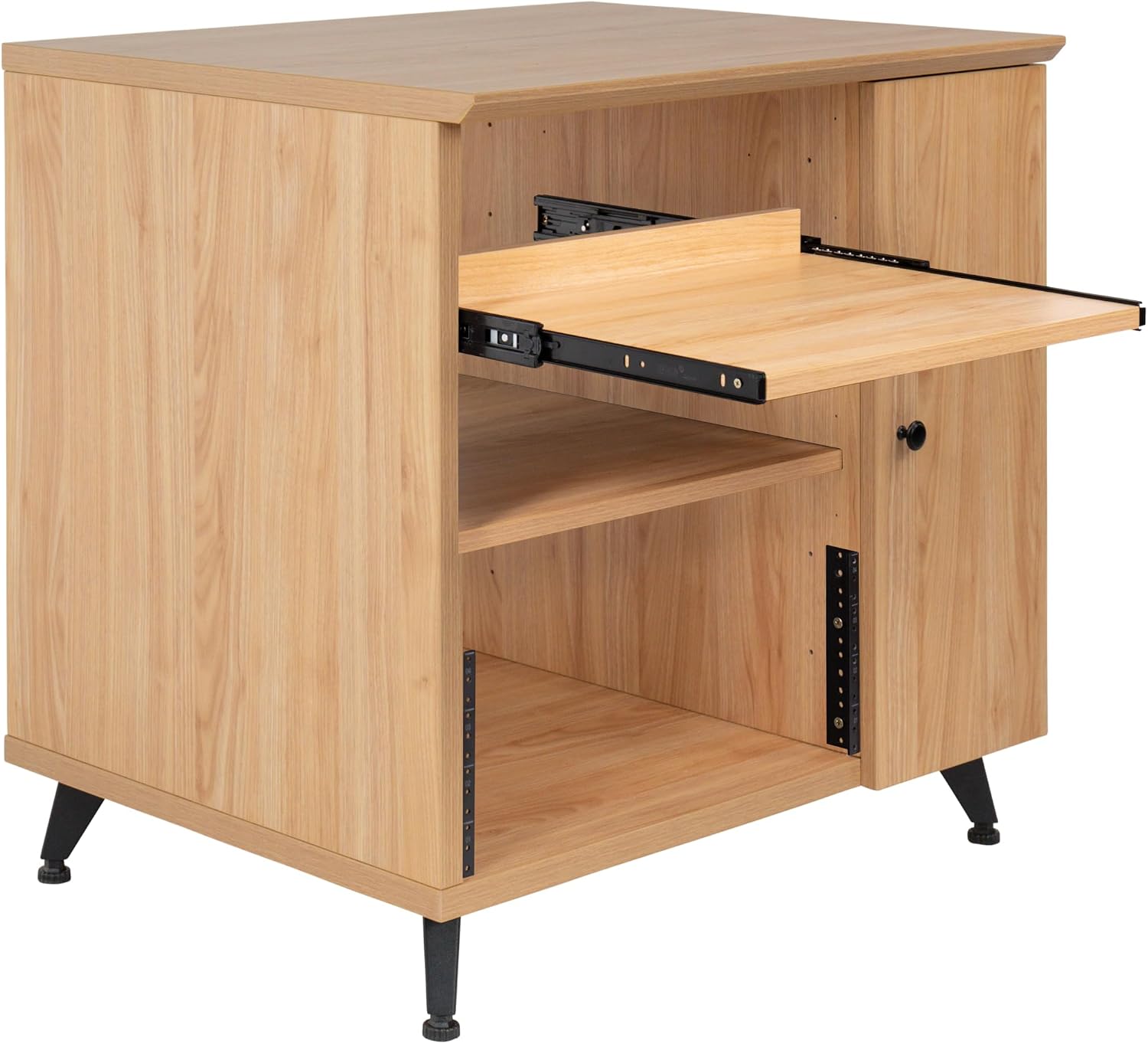 Gator Frameworks Elite Furniture Series Sidecar Cabinet with with Configurable Rack Space & Shelving Natural Maple Finish, (GFW-ELITESIDECAR-MPL)