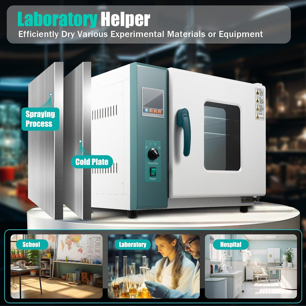 Lab Forced Air Convection Drying Oven, 1000W 110V Horizontal Electric Blast Drying Oven, Constant Temperature Blast Drying Box with Button Control & Temperature Controller, Capacity 12Gal
