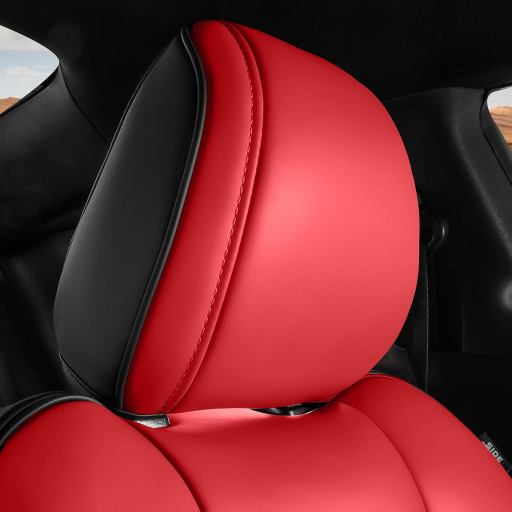 for Ford Mustang Seat Cover 2015-2026 Coupe Hardtop Nappa Leather Car Seat Cover Full Set (M-Red&Black)