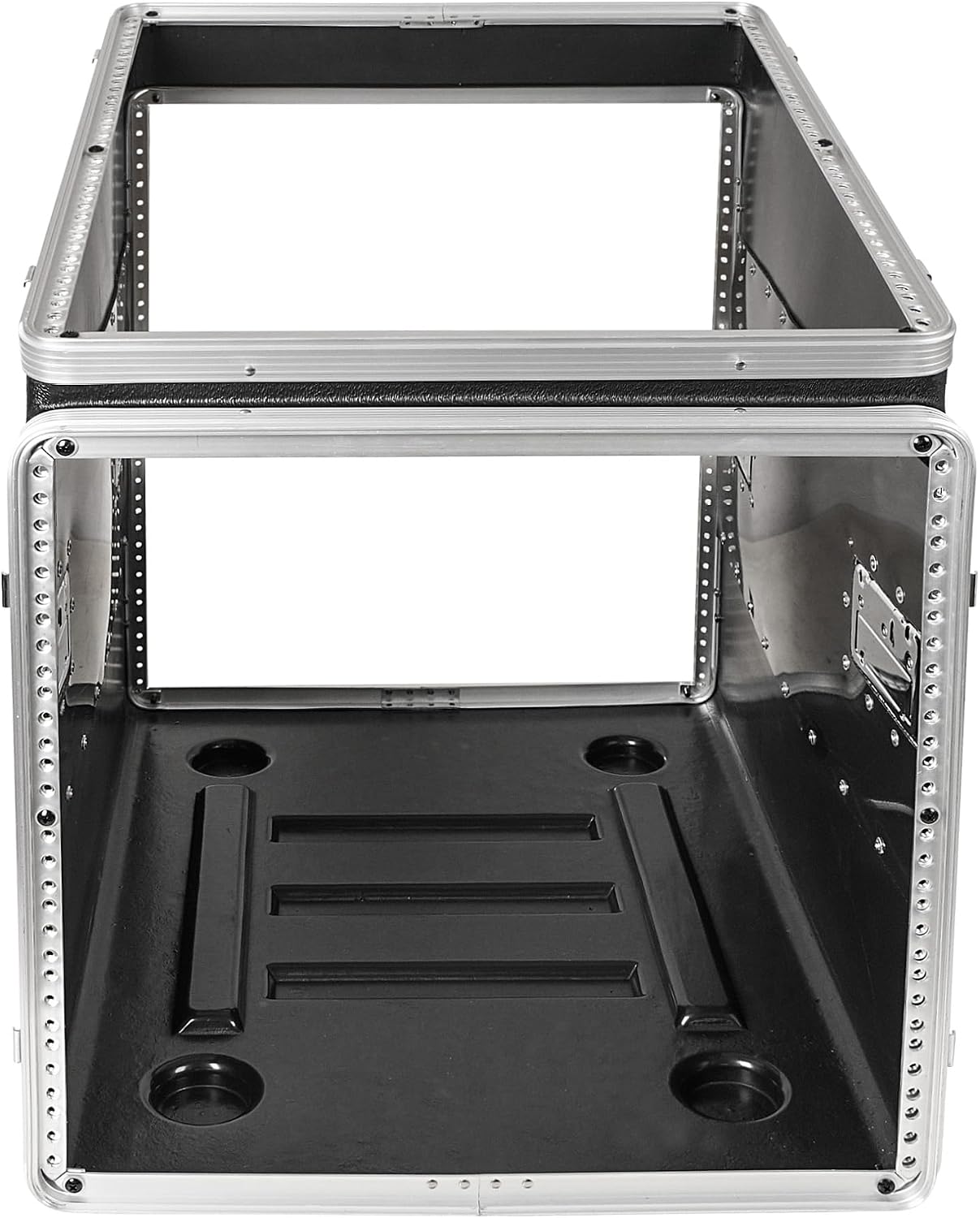 Sound Town Lightweight and Compact 10U ATA ABS Rack Case, with Slant Mixer Top, Casters, 24.5' Depth, 12U Top and 10U Side Spaces (STMR-A12X10UW)