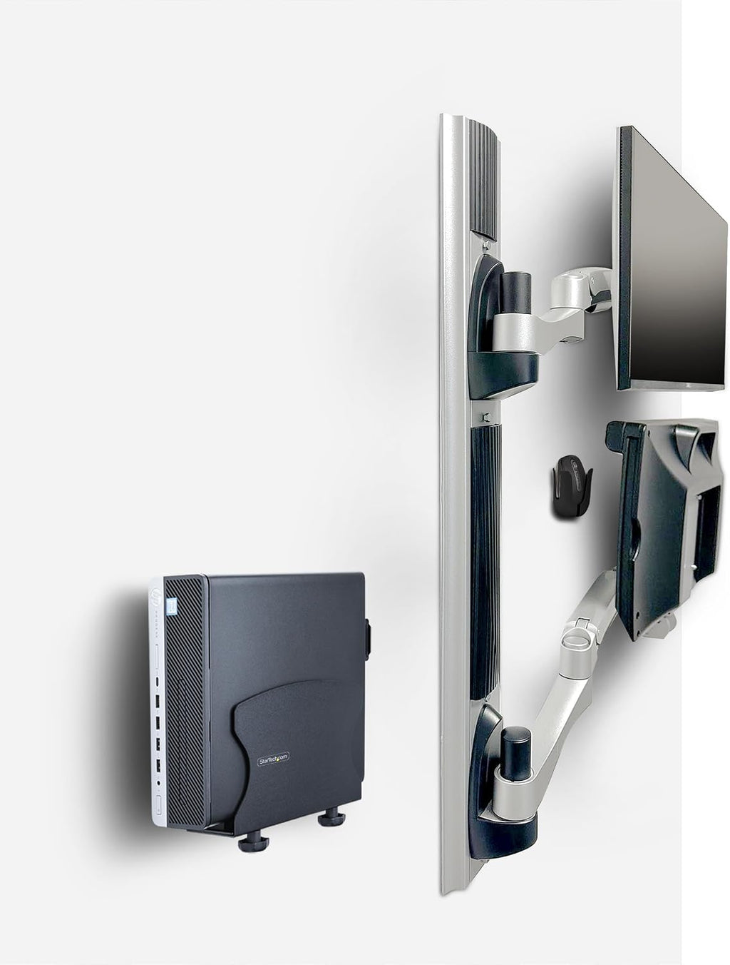 StarTech.com Wall Mount Workstation, VESA Mount for 32' Monitor (22lb/10kg), Fully Articulating Monitor Mount & Keyboard Tray, TAA