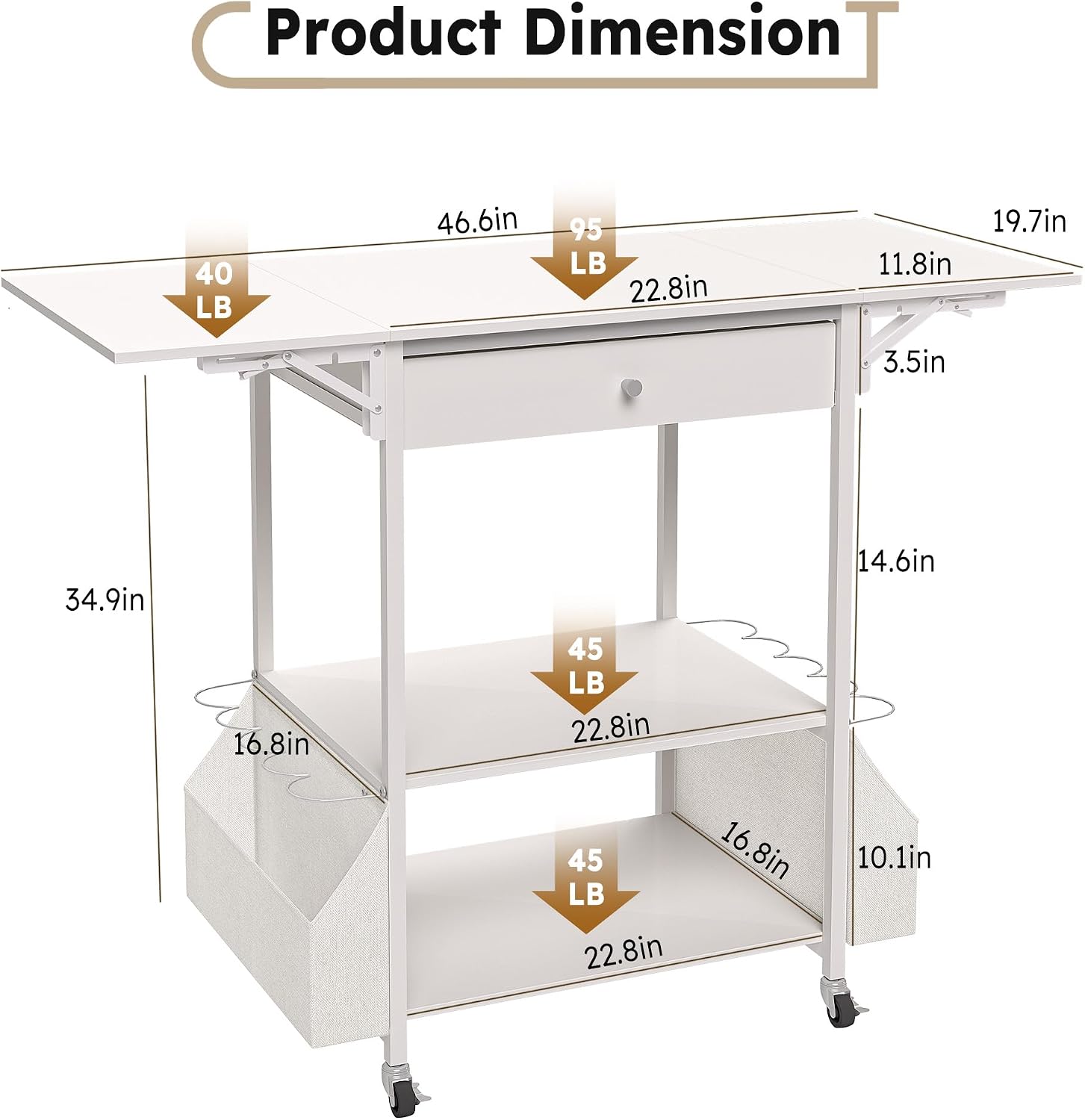 𝐂𝐫𝐚𝐟𝐢𝐭 Foldable Heat Press Table—Hold 36 Vinyl Rolls, Movable Heat Press Stand Cart with Storage Bag, Collapsible Heavy Duty Workbench for Sublimation, T-Shirts and Caps Heat Transfer Project