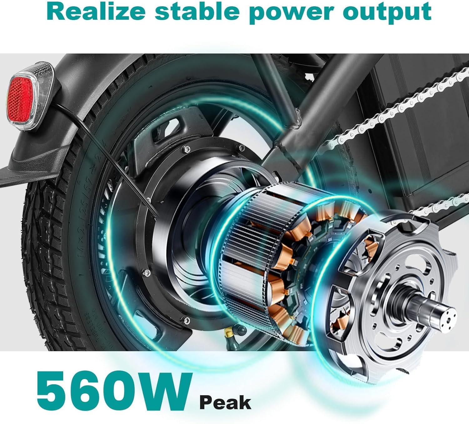 Electric Bike for Adults and Teens, 560-740W Motor, 20-25MPH Compact Commuter Folding Ebike, 32 Miles Range, 48V 10Ah Battery, 3-Level Pedal Assist, 14' Foldable Electric Bicycle, UL 2849 Certified