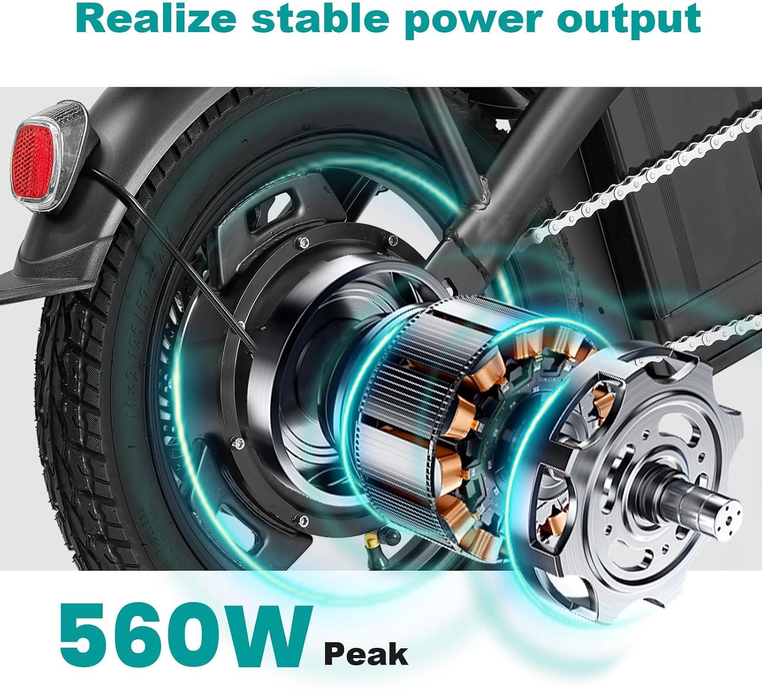 Electric Bike for Adults and Teens, 560-740W Motor, 20-25MPH Compact Commuter Folding Ebike, 32 Miles Range, 48V 10Ah Battery, 3-Level Pedal Assist, 14' Foldable Electric Bicycle, UL 2849 Certified