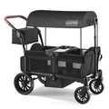 HARPPA All-Terrain Wagon Stroller for 2 Kids, Foldable Outdoor & Beach Stroller Wagon with Removable Canopy, Adjustable Push & Pull Handle, Footwell & Large Storage, Black