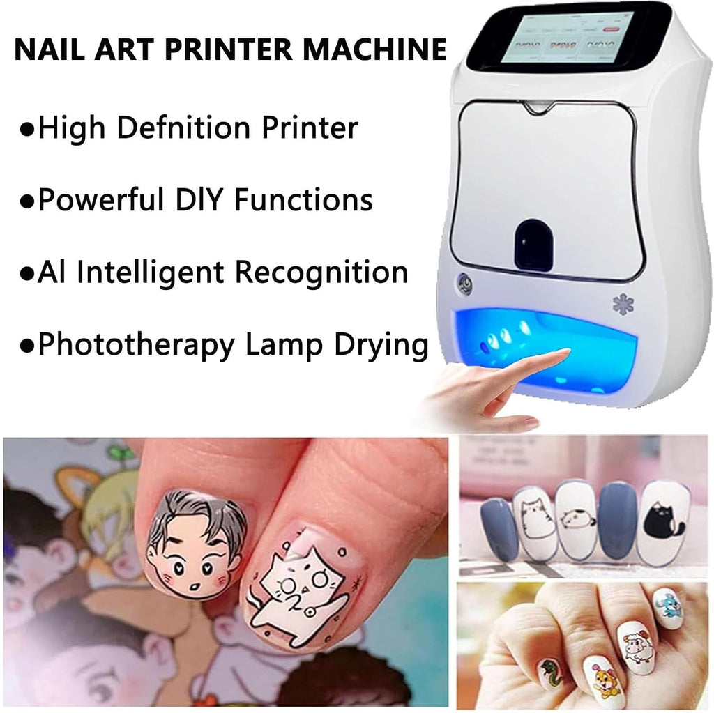 Smart 3D Nail Printer Robot - Fast 10s Digital Nail Art Machine for Kids & Salons, Professional Nail Art Device for Enthusiasts, Easy & Creative Manicure Solution