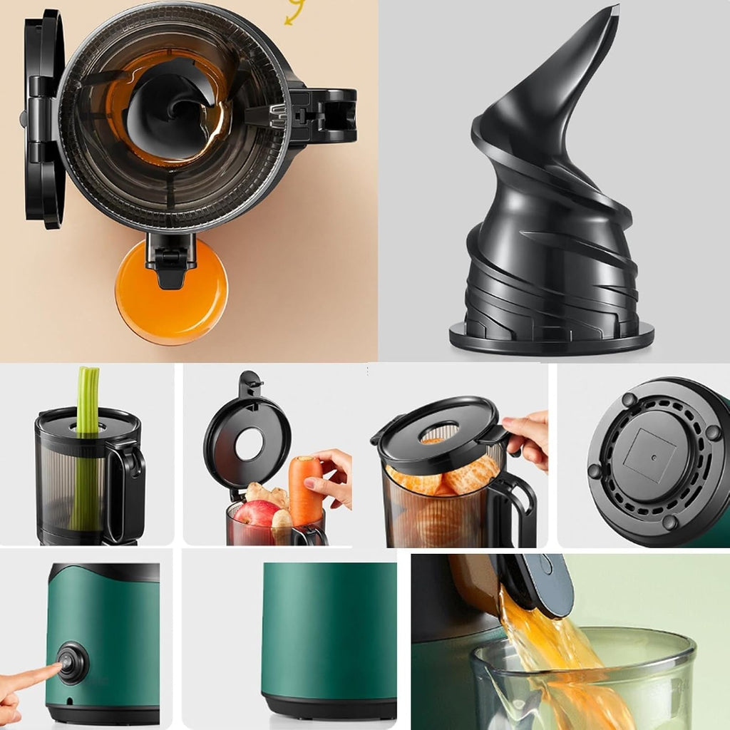 200W Masticating Juicer, 1.4L Cold Press, 160nm Slow Juicer with 13cm Wide Feed Port, High Juice Yield & Easy Clean, Grey