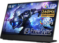 EHOMEWEI Q1g Pro 260Hz QLED 2.5K Portable Gaming Monitor, 15.6' 400Nit Brightness 16:9 Display 2560 * 1440 100% DCI-P3 for Working/Gaming/Travel Phone/Switch/Windows MacOS