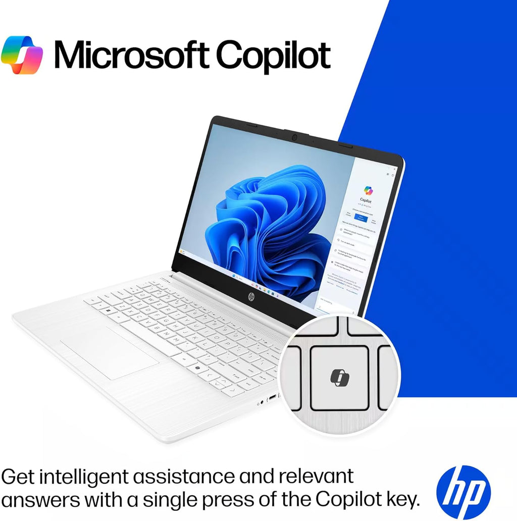 HP 14' Laptop Ultrabook 2026 Business Student Computer with MS Office, Copilot AI, Intel CPU Upto 2.8GHz, 8GB RAM, 628GB Storage (128GB SSD+500GB Ext), Wi-Fi 6, MarxsolAccessory, Win 11 Pro, White