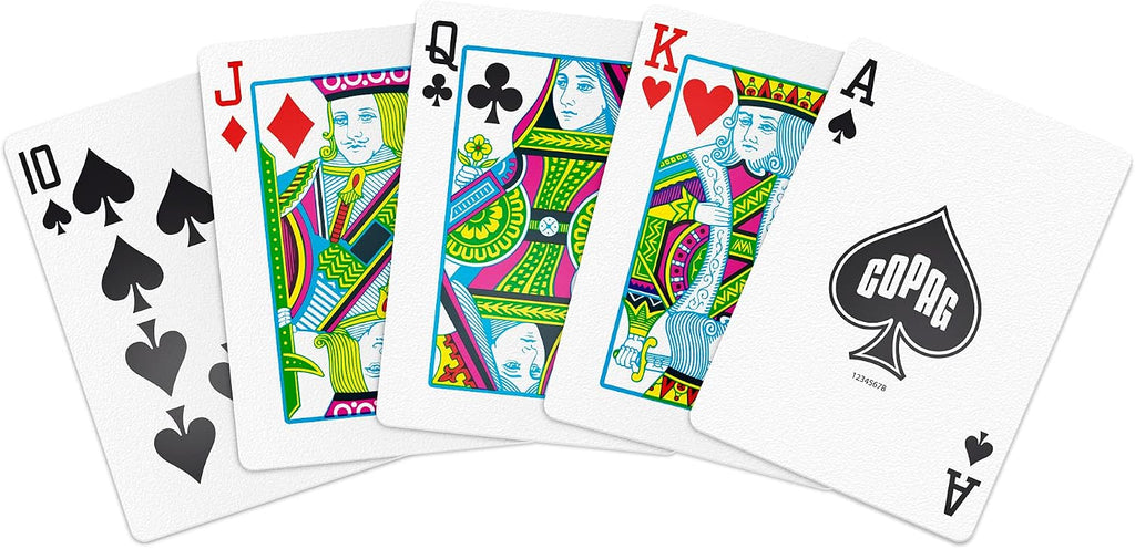 Copag 1546 Neoteric Design 100% Plastic Playing Cards, Poker Size (Standard) Green/Red (Regular Index, 6 Set)