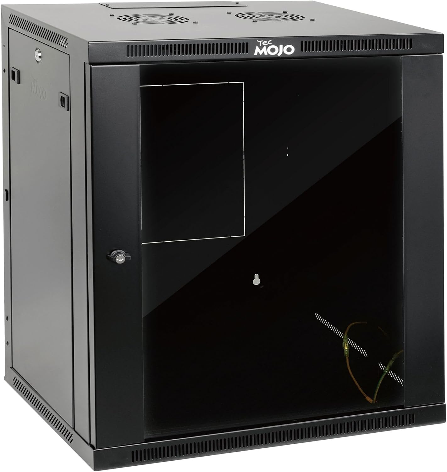 Tecmojo 15U Wall Mount Rack,15U Rack 17.7 Inch Depth,Hold Up to 176 Lbs,Enclosed Wall Mount Rack Kit for 19 Inch Network,Server and AV Gear,Glass Door(Elite Collection)