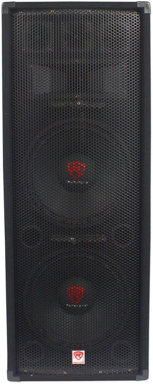 Rockville RSG12.2 Dual 12' Passive DJ/Pro Audio PA Speaker, 2000W Peak/1000W RMS, 3-Way 8-Ohm, MDF Enclosure, Steel Grille, for DJs, Bands & Live Events