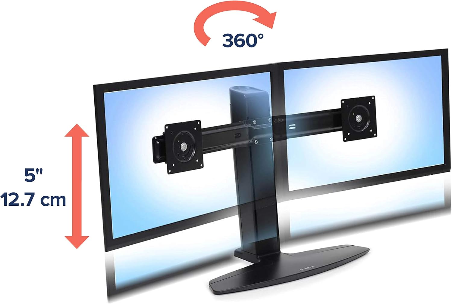Ergotron – Neo-Flex Dual Monitor Stand for Desk, Double VESA Mount – for 2 Monitors Up to 24 Inches – Black