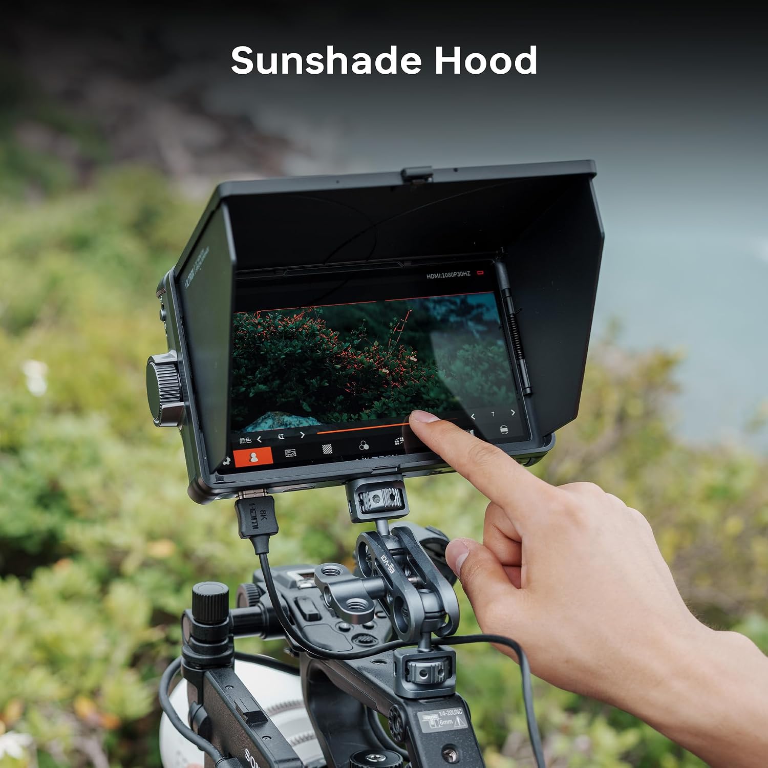 VILTROX DC-A1 Camera Monitor 7'' Touchscreen Camera Field Monitors,2800nits 4K HDMI in/Out,DSLR External Monitor Kit Sunshade Hood,Waveform&Vectorscope,Peaking Focus Assist,3DLUT,False Color Function