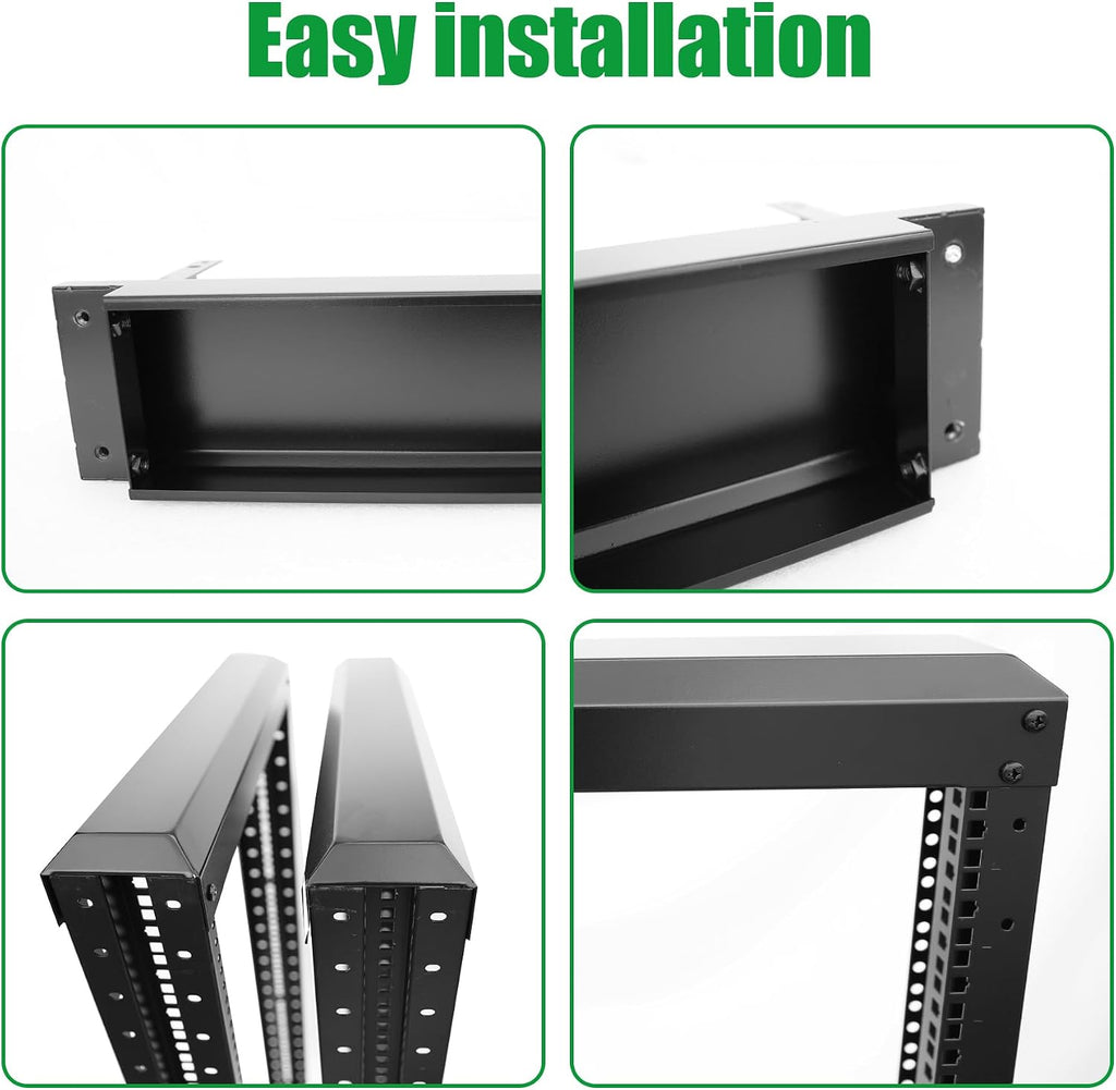 27U Server Rack/4-Post 19in Network Rack/Open Frame Rack with Wheels, Heavy-Duty Frame Cabinet/Adjustable Depth 29.75-27.75in GLOBALRACK(4POST-1000-27U)