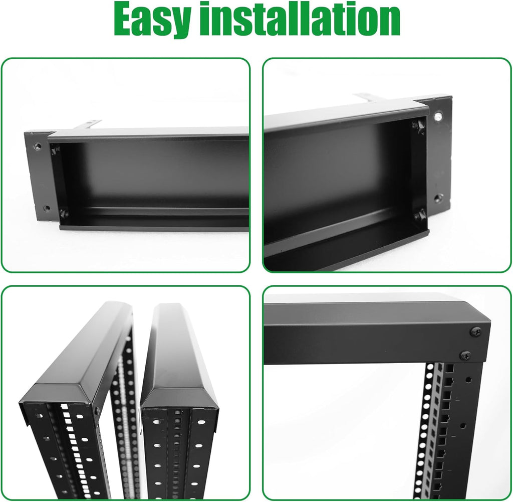 15U Server Rack/4-Post 19in Network Rack/Open Frame Rack with Wheels, Heavy-Duty Frame Cabinet/Adjustable Depth 15.75-13.75in GLOBALRACK(4POST-600-15U)